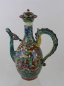 A 19th Century Chinese Tea Pot, this decorative tea pot with serpent handle and birdlike spout