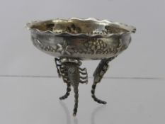 An Indian Silver Bon Bon Dish, with supports in the form of scorpions, stamped 'Calcutta'.