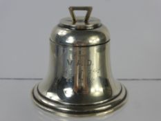 A Silver Inkwell, in the form of a ship bell, Birmingham hallmark, dated 1913/14, mm A & J