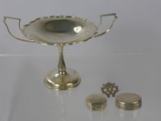 Miscellaneous Silver, including a Bon Bon Dish, Birmingham hallmark, dated 1907/8, together with two