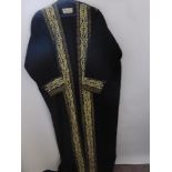 A Fine Quality Middle Eastern Gentleman's Bisht, the robe beautifully embroidered with gold thread