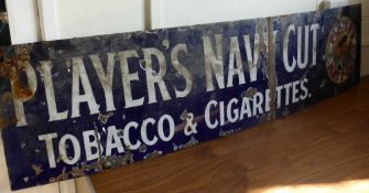 A Vintage John Player's Cigarette Enamel Display Sign, approx 185 x 48 cms.