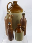 A Miscellaneous Collection of Vintage Bottles and Flagons, including R White & Sons Ltd.,