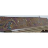 An Antique Wooden Panel (possibly a Door Jam), hand painted with floral sprays, approx 190 cms