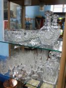 Quantity of Thomas Webb Cut Glass, including decanters, champagne flutes, water glasses and a