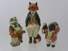 Three Ceramic Characters from English Children's Literature, including Mr Fox, Moley and Toad of