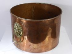 Three Vintage Copper Jardiniere, including two rectangular and one circular. First 38 x 14 cms,