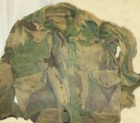 Denison Paratroopers Smock, with black British military beret and one other, in vintage case.