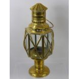 A Vintage Brass Hanging Candle Lamp, approx 38 cms high.