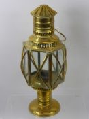 A Vintage Brass Hanging Candle Lamp, approx 38 cms high.