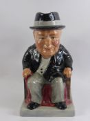 A Staffordshire Fine Ceramic Hand Painted Figure of Sir Winston Churchill, limited edition No. 48/