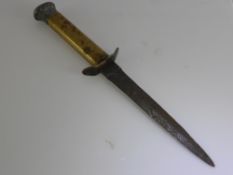 A WWI 'Battlefield Find' Trench Knife marked: William Rogers, Sheffield, England. 5 1/2" double