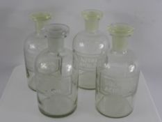 A Miscellaneous Collection of Etched Labelled Laboratory Bottles, including Hydrochloric Acid