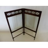 A Mahogany Framed Clear Glass Fire Screen, in Chippendale style, approx 42 x 92 cms.