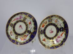 A Pair of Fine 19th Century Coalport Hand Painted Small Plates, the plates hand painted with