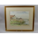 Keith Johnson, Artist, four water colours entitled "Old Reed Shed - Ranworth", "Stokesby - Norfolk",