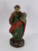 An Antique Goanese Wooden Carving (Portugese East India), depicting a religious figurine, original