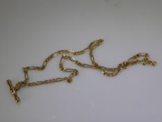 A 9 ct Yellow Gold Fob Chain, approx length 45 cms, approx wt 5.6 gms.