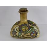 Antique Polychrome Bottle and Cover Iznik, hand painted with floral and foliate decoration, complete