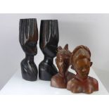 Miscellaneous Sub-Saharan Tribal Carvings, depicting two couples.
