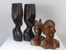 Miscellaneous Sub-Saharan Tribal Carvings, depicting two couples.