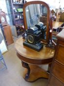 A Lady's Mirrored Duchess Dressing Table, with lift up lockable compartment to front, demi-lune