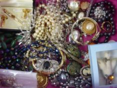 Miscellaneous Costume Jewellery, including bracelets, rings and brooches and two silver chains and a