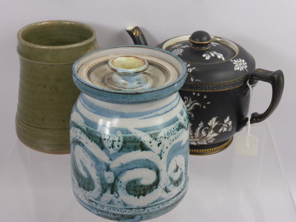 A Quantity of Ceramics, including Wye Pottery jug and cover, Wnchcombe Pottery tankards and a