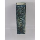 A Cornish Troika Pillar Vase of Abstract Design, approx 22 x 7 cms.