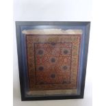 An Antique Silk and Fine Wool Prayer Carpet, with floral surround and a geometric central panel with