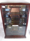 A Hardwood Mirrored Back Chinese Style Display Cabinet, approx 43 x 64 x 13 cms.