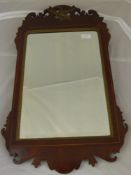 A 19th Century Mahogany Framed Mirror, bevelled edge glass, approx 40 x 73 cms