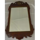 A 19th Century Mahogany Framed Mirror, bevelled edge glass, approx 40 x 73 cms