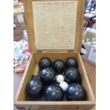 A Quantity of Slazenger Lawn Bowls, in the original pine box.