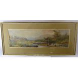 William Widgery (1826-1893) British, a watercolour depicting a Moorland river landscape, with