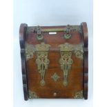 An Antique Oak and Brass Coal Scuttle.