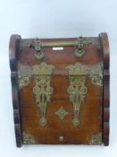 An Antique Oak and Brass Coal Scuttle.