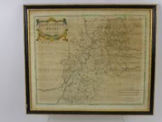 An Antique County Map of Gloucestershire by Robert Morden, circa 1720 sold by Abel Awnfham and
