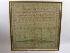 An Antique Tapestry by Elizabeth Lucas, her work finished in the 8th year of her age.