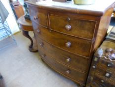 An Antique Mahogany Chest of Drawers, two short drawers with three graduated drawers beneath,