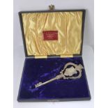 A Silver Commemorative Key, awarded to General Sir Charles Harrington 6th March 1930 to open the