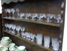 A Miscellaneous Collection of Cut Glass, including eight wine glasses, six hock glasses,, six