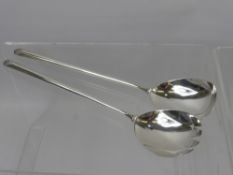 A Pair of London Hallmark Solid Silver Salad Servers, dated 1902, mm William Hutton & Sons, approx