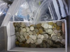 A Large Quantity of Coins, including GB and other coins including 6 pences, florins, pennies some