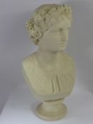 A Copeland Parian Bust of the May Queen, depicted as a maiden wearing a floral garland in her