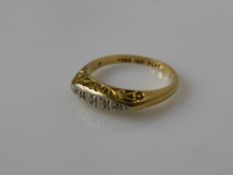 An 18 ct Yellow Gold and Platinum Diamond Ring, size N, approx wt 2.7 gms.