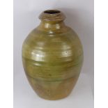 Ray Finch (1914-2012) Winchcombe Pottery, A Large Ovoid Brown Glaze Pottery Vase, approx 30 cms
