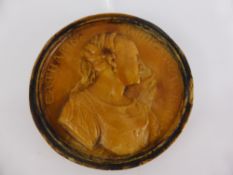 A Circa Grand Tour Plaque, depicting Catharina Medici, circa 1880's, approx 8 cms diameter.