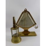 A Collection of Miscellaneous Brass, including a model of a steam engine, a Hygrodeik Short &