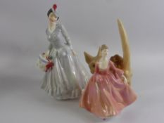 A Royal Doulton Figure of "Midinette" No. HW2090 TA, together with a Coalport figure of "Tracy"